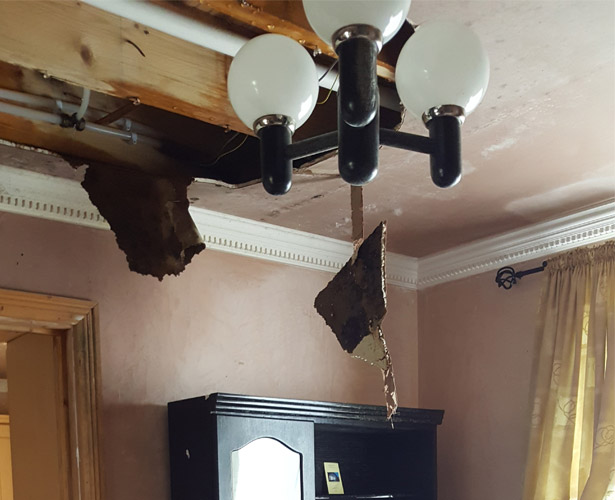 Water damage in an Irish home - insurance claim advice.