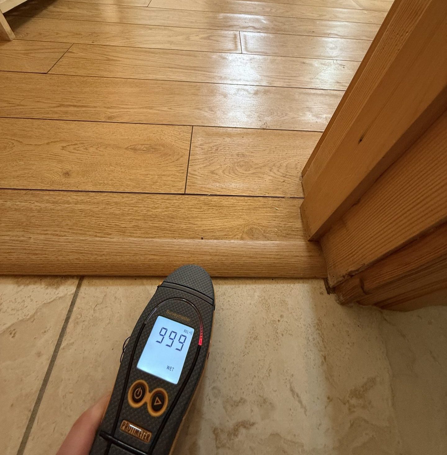 Insurance Loss Assessor Ireland checking water damage with moisture meter